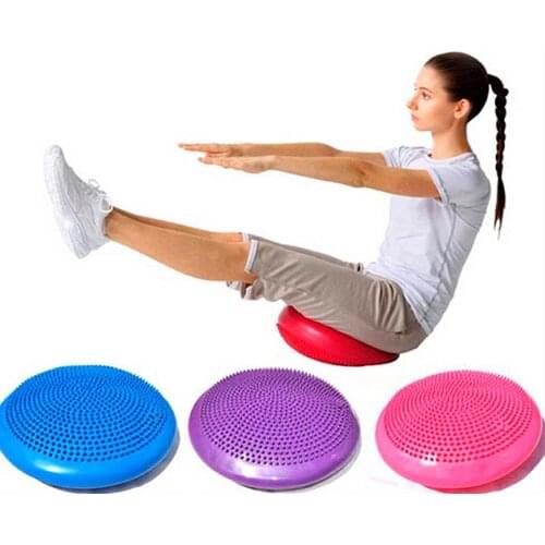 33CM Inflatable Yoga Massage Ball Durable Pad Universal Sports Gym Fitness Yoga Wobble Stability Balance Disc Cushion Free Pump