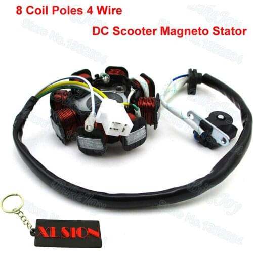 8 Coil 4 Wire DC Magneto Stator For Chinese GY6 50cc Moped Scooter ATV Quad Go Kart