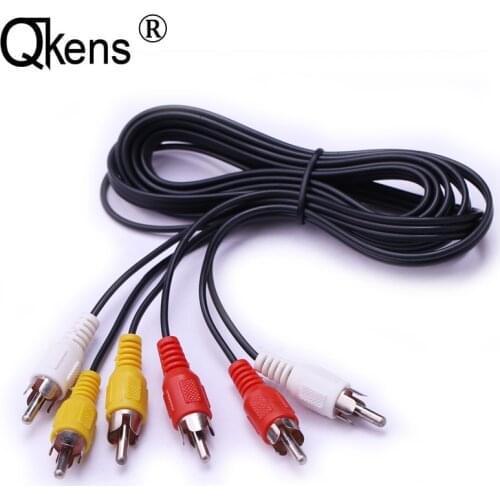 3RCA to 3 RCA Male Plug Audio Cable Adapter Converter Video AV Wire Cord Hi8 Camcorder DVD VCD STB To TV Projector Amplifier