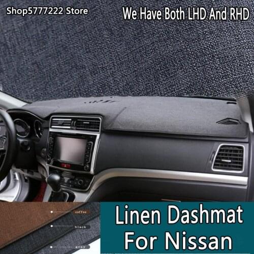 Car styling Linen noslip dashmat dashboard cover for Nissan Patrol Y62 NV200 JUKE tiida fuga Serena SKYLINE CUBE URVAN FAIRLADY