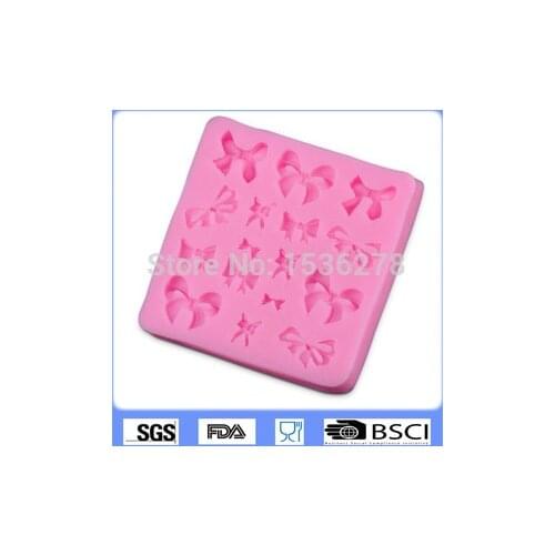 Free Shipping 16 Hole Different Bow Silicone Mold Chocolate Fondant Cake Decorating DIY Art Tools A218