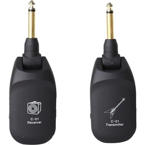 Wireless Guitar System Built-in Rechargeable 4 Channels Wireless Guitar Transmitter Receiver for Electric Guitar Bass