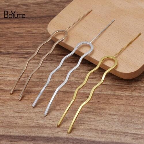 BoYuTe (10 Pieces/Lot) 70*12MM Metal Brass U Shape Hair Fork Hairpins with 35*1MM Pin Diy Handmade Hair Accessories Wholesale