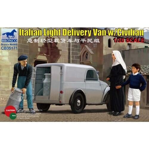 BRONCO CB35171 1/35 Italian Light Delivery Van w/Civilian - Scale Model Kit