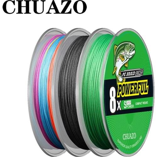 CHUAZO X8-strand Sea Fishing PE Braided Wear-resistant Line Japan Solid 100 Meters 0.1-0.52mm Carp Seawater Fishing Line