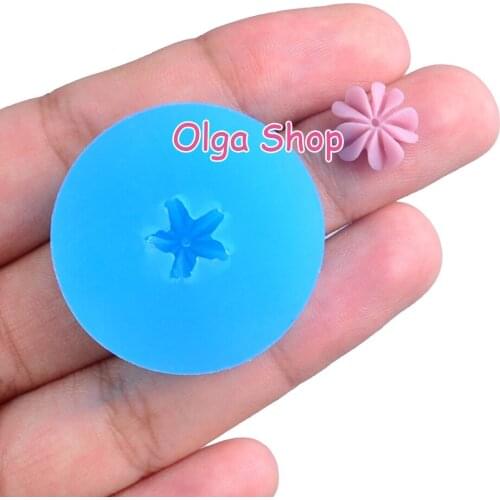 HYL359 10.2mm x 9.9mm Flower Silicone Mold Fondant Cake Decoration Candy Resin Clay Earrings Necklace Craft Soap Candle