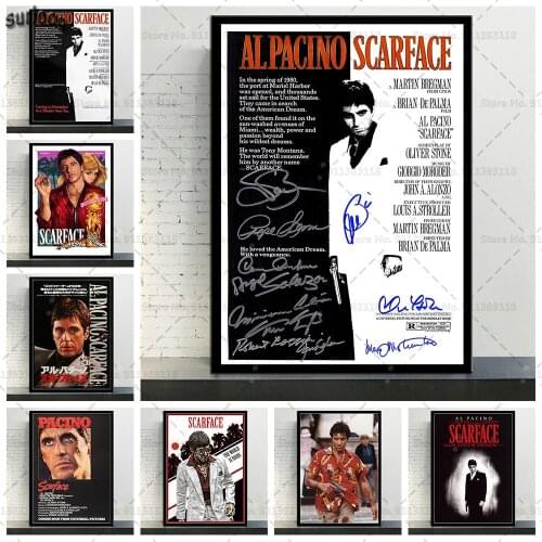 SCARFACE Movie AL PACINO Gangster Poster Prints Wall Art Canvas Painting Posters Picture for Living Room Home Decoration