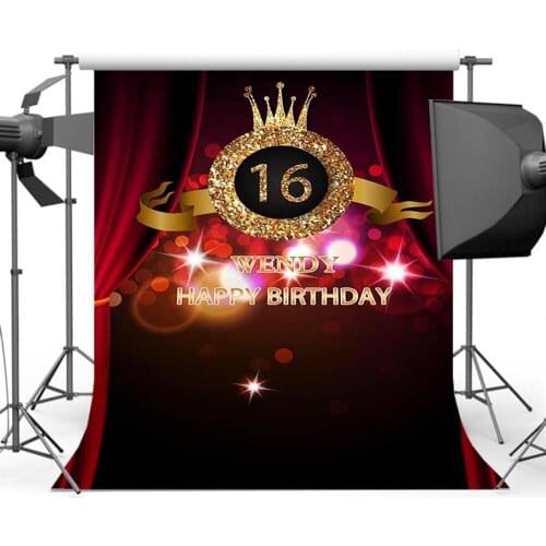 Mehofoto Adult Ceremony Birthday Party Background for Photography Red Curtain Shining Photo Backdrop Studio Custom Photocall