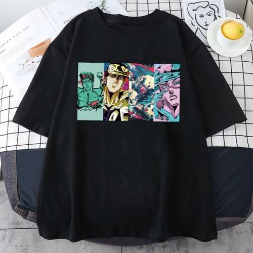 Anime JoJos Bizarre Adventure graphic T Shirt Harajuku Summer Short Sleeve Male T-shirt