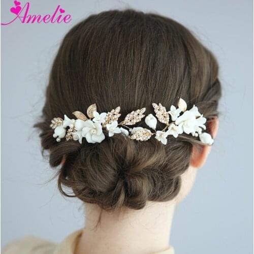 Hot Sale Ceramic Hair Pin Clips Set Bridal Shower Hair Accessories Wedding Headpiece Set Hairgrips