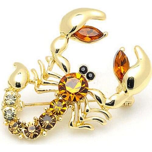 Imitated Rhinestone Garment Jewelry Brooch Bridal Wedding Imitated Crystal Animal Scorpion Brooch