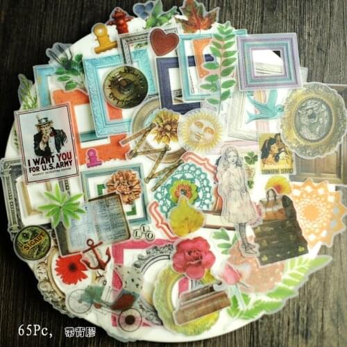YPP CRAFT 65pcs Classic Photo Frame Vellum Self-adhesive Stickers for Scrapbooking Happy Planner/Card Making/Journaling Project