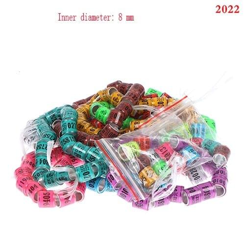 20 Pcs 2022 Multicolor Pigeon Foot Ring With Word Earrings Quality Durable Bird Ring Racing Pigeon Foot Ring Bird Tools
