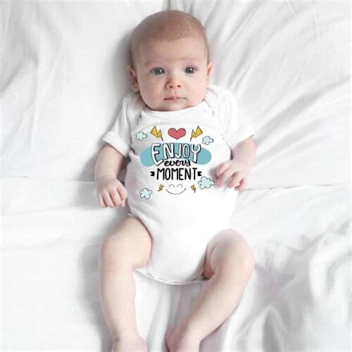 Newborn Baby Rompers Cotton Body Jumpsuit Kids Boy Girl Children Infant Clothing Outfits Summer Onesies Enjoy Every Moment Print