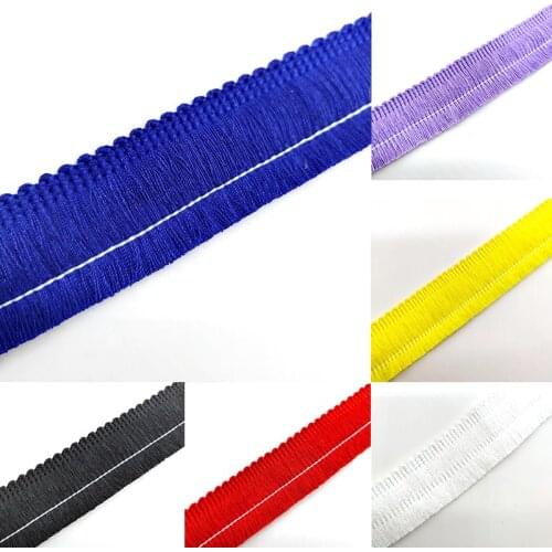 Beatiful 1Yards Lace Ribbon Tassel Fringe Cotton Ethnic Lace Trim Ribbon Sewing Latin Dress Stage Garment Curtain Decorative Diy