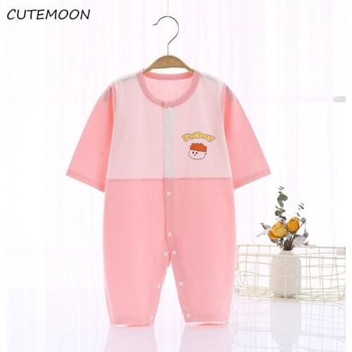 Summer Newborn Baby Romper Cartoon Baby Clothes Girl Rompers Cotton Long Sleeve O-neck Infant Boys Romper 0-24Months