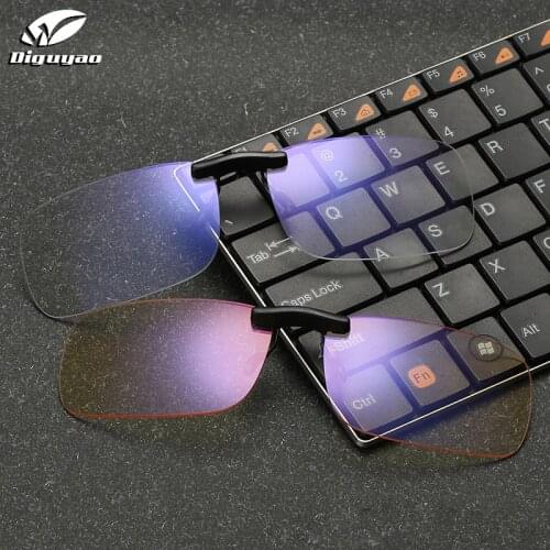 Men high quality Eyeglasses Anti Blue Light Clip-on Lens Computer gaming TV Working yellow blocking anti blue glasses filter Mal