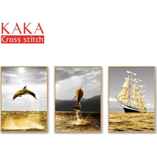 Cross stitch kits,Embroidery needlework sets with printed pattern,11CT-canvas for Home Decor Painting,Animals Full NCKA096