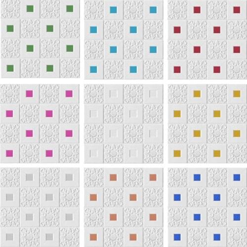 10pcs 70x70cm 3D Wall Stickers Stereo Foam Roof Self Adhesive Wallpaper Panel Living Room Children Kids Bedroom Home Decor