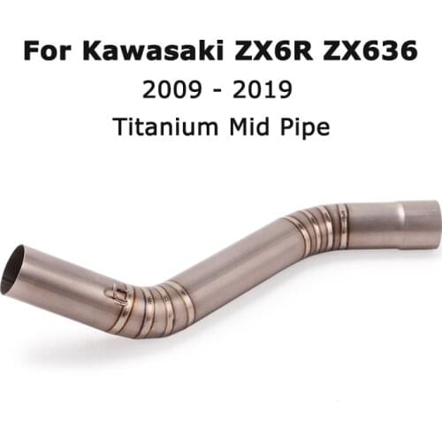 Ninja ZX6R ZX636 2009-2019 Titanium Middle Connect Link Pipe Slip for Kawasaki Motorcycle to Connnect 51MM Exhaust Muffler Tip