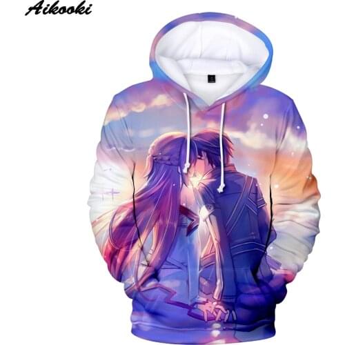 Aikooki New 3D Hoodies Sword Art Online Men Women Fashion Casual Harajuku Sweatshirt Sword Art Online Print Mens 3D Hoodie Tops