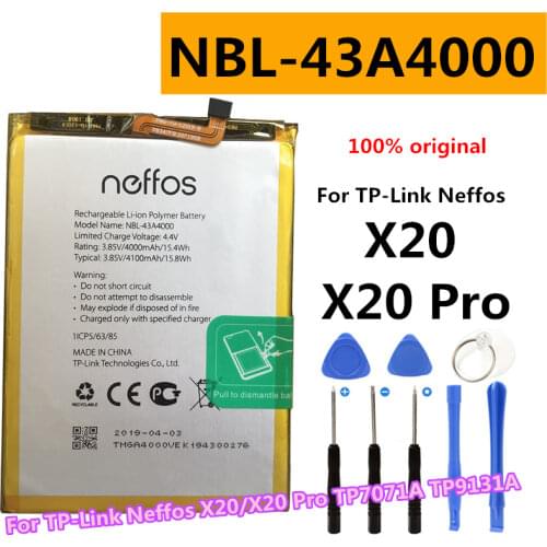 NEW Original 4100mAh NBL-43A4000 Replacement Battery For TP-Link Neffos X20/X20 Pro TP7071A TP9131A Cell Phone Batteries