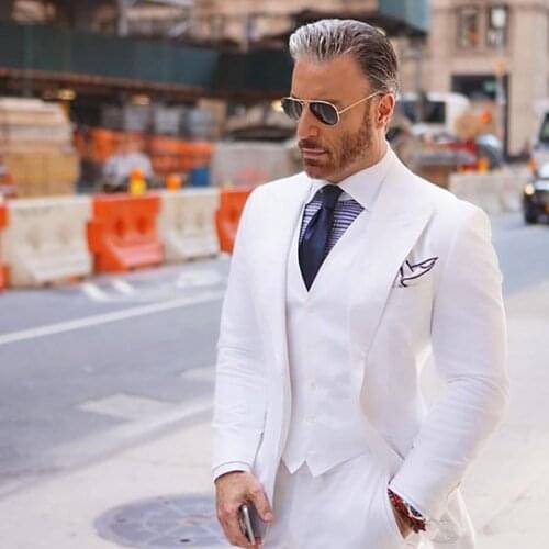 New Arrival One Button Groomsmen Peak Lapel Groom Tuxedos Men Suits Wedding/Prom Best Man Blazer ( Jacket+Pants+Vest+Tie)A146