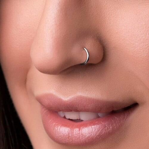10PC Fashion Body Jewelry False Nose Nail Stainless Steel Fake Nose Hoop Nose Ring Stud Punk Style Unisex Body Piercing Jewelry