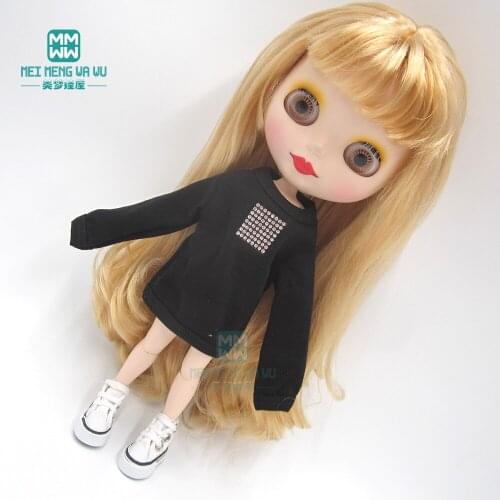 1pcs Blyth Doll Clothes fashion Sweatshirt white, pink, black, brown, dark green for Blyth Azone OB23 OB24 1/6 doll accessories