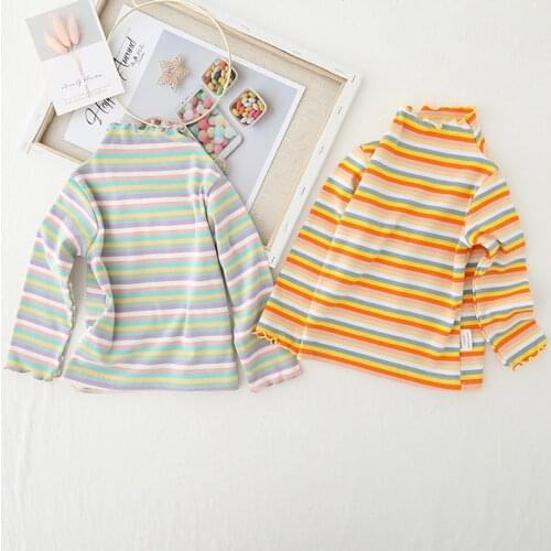 Autumn Kids T shirts 2019 New Long Sleeve Girls T shirt Casual Striped Girls Tops Spring Children Clothing BC071