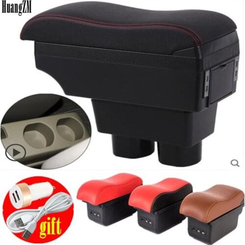 Armrest For Nissan Sylphy Versa Tiida Latio 2007-2011 Rotatable PU Leather central Store Conten box with Cup holder