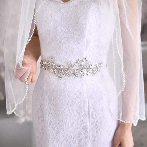 ZMSH239 Wedding Belt Silver Rhinestone Applique Girlfriend Gift Bridal Party Diamond Belts For Women Evening Dresses Garter