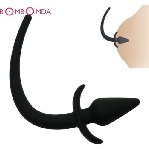Silicone Dog Tail Anal Plug,BDSM Cosplay Puppy Tails Anal Butt Plug,Anus Buttplug,Couples Adult Games,Anal Sex Toys For Woman O2