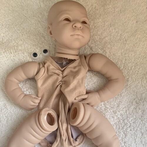 Handmade DIY 22inch Reborn Kits Soft Silicone reborn Baby Doll Mold Suede Cloth Body eyes Set Hands-On Toy