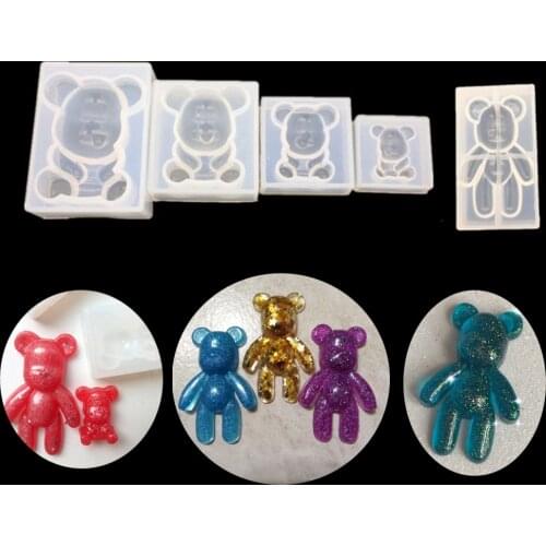 DIY Teddy Bear Silicone Mould Epoxy Resin Molds Kids Toys Key Chain Jewelry Pendant Handmade Crafts Making Decoration Tools