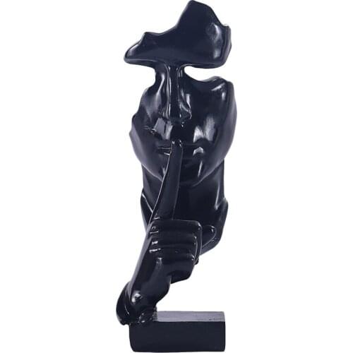 Nordic Silent Men Statue Sculpture Ornament Desk Resin Artwork Abstract Modern Home Office Living Room Decoration Mask