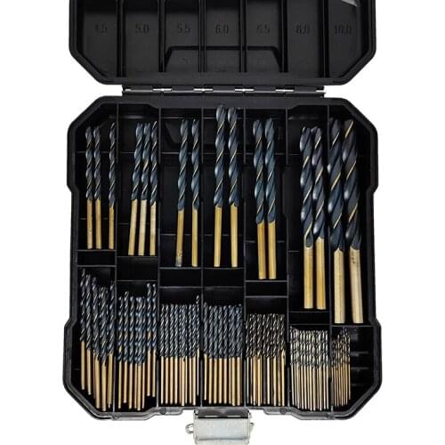 99Pcs HSS Twist Drill Bit 1.5mm-10mm Hardening coating surface 135 degrees power tool accessories used for Wood Metalworking