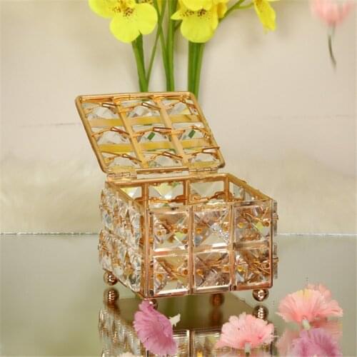 Creative Personality Crystal Storage Box Makeup Cotton Foundation Jewelry Ear Stud Box Personality Candy Box Storage Box Holder