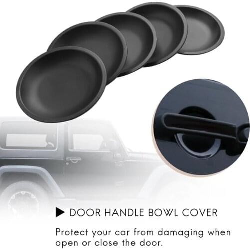 Door Handle Recess Guard Bowl for Jeep Wrangler 2007-2017 JK 4 Door Car Outside Door Handle Recess Guard Cover Trim
