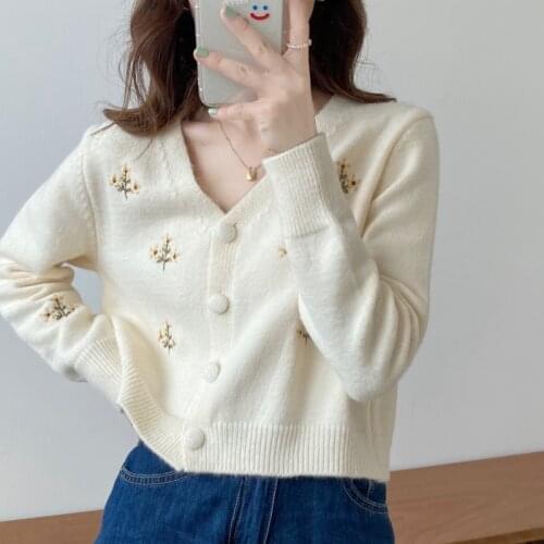 Fall Winter Knitted Sweater Korean Loose Casual Knitwear Pull Femme Soft Cashmere Jumper Single Breasted Cardigan Women Outwear