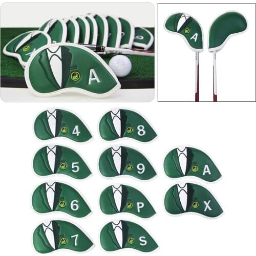 10x Deluxe Golf Iron Headcover Wedges 4-9,P,S,A,X Club Head Cover Guard Case