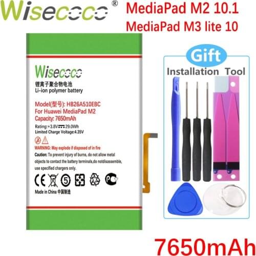 7650mAh For Huawei Mediapad M3 Lite 10 Battery BAH-W09/BAH-L09/BAH-L01/HDN-W09/ Mediapad M2 10 M2-A01W/M2-A02L HB26A510EBC