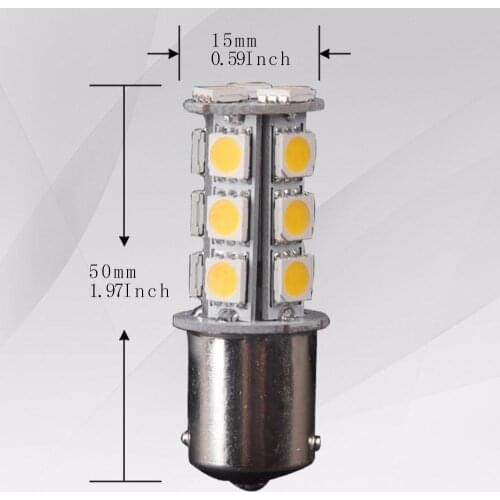 1156 BA15S 5050 18SMD LED RV Camper Trailer Bulbs Interior Light 12V Warm White Lampada Car Coche
