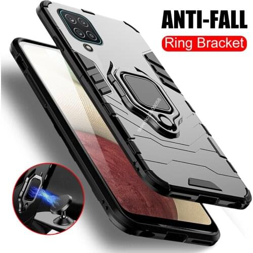 Car Magnetic Holder Phone Case Covers for Samsung Galaxy A12 A 12 12A SM-A125F/DSN 6.5‘’ Armor Shockproof Protective Ring Coque