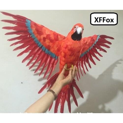 Big real life wings parrot model foam&feather simulation red parrot bird gift about 45x60cm xf0290