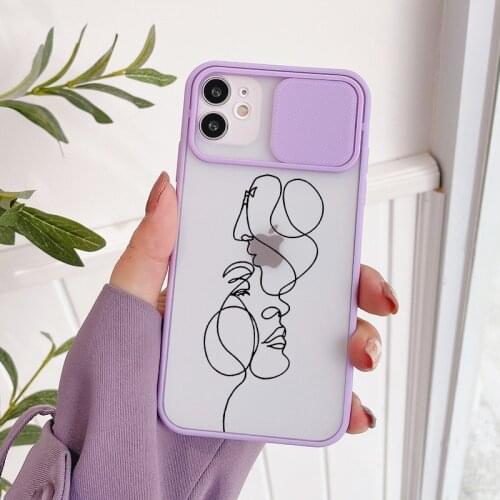 Abstract Geometric Art Line Body Phone Case for IPhone 12 11 Pro Max X XR XS Max 6s 7 8 Plus Camera Lens Protection Cover Coque