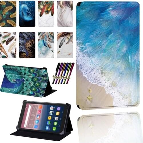 Marble Case for Alcatel OneTouch Pixi 3 7" 8" 10" /Pixi 4 7" Tablet Foldable Fall Protection Cover + Pen