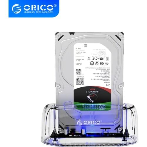 ORICO 3.5 Inch USB to SATA Transparent HDD Docking Station USB3.0 5Gbps With 12V Power Adapter HDD Case ORICO 6139U3