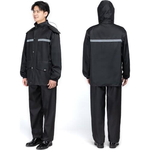 Adult Thick Raincoat Travel Suit Camping Reflective Raincoat Men Waterproof Black Ropa De Lluvia Household Merchandises DK50RT