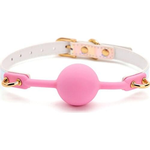 Pu Leather Mouth Gag Silicone Ball Gag Sexy Toy Bdsm Bondage Oral Fixation Erotic Accessories Sex Toys For Couples Adult Games